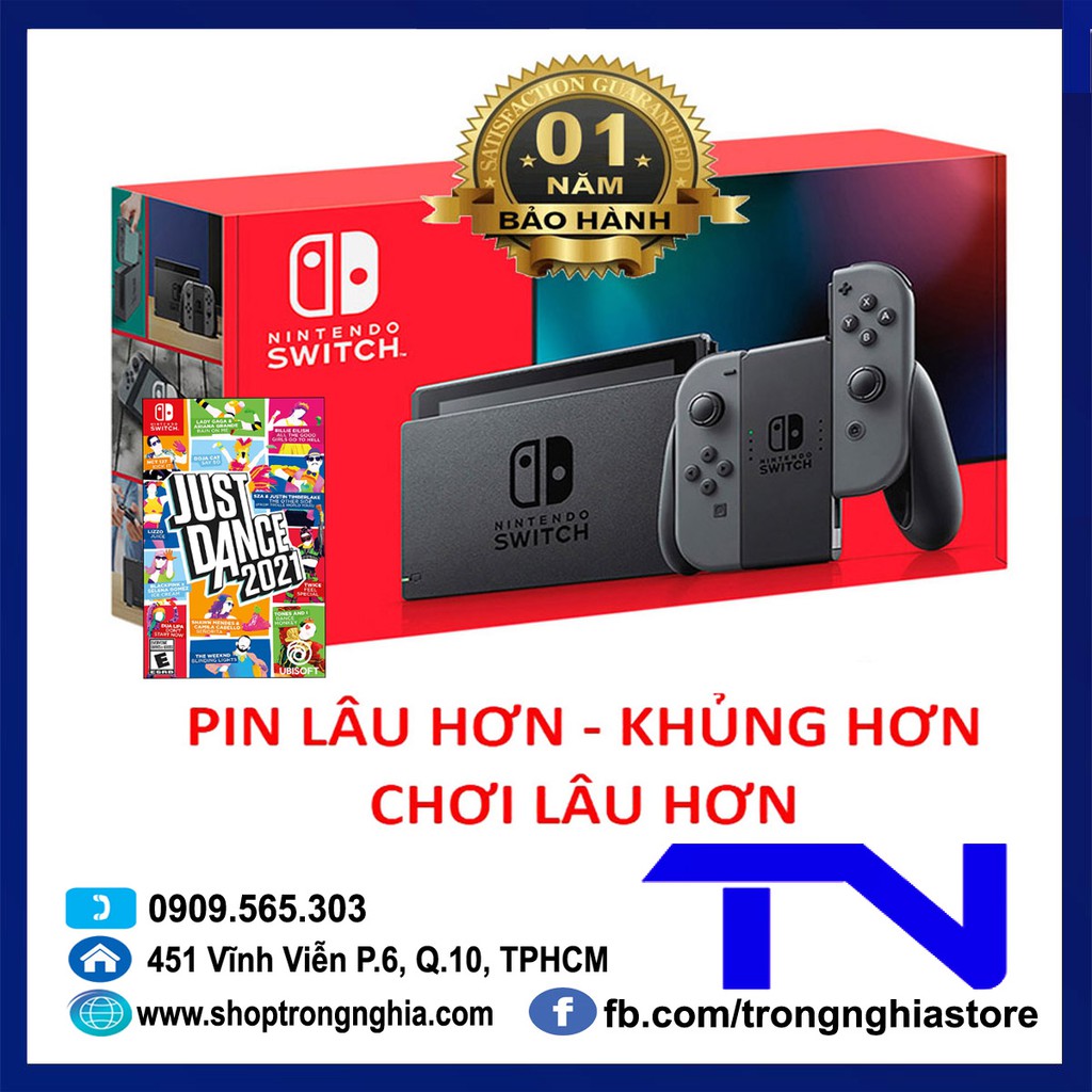 [Mã ELHAMS5 giảm 6% đơn 300K] Máy Nintendo Switch V2 Tặng Just Dance 2021 [Pin Lâu Hơn + 12 tháng bảo hành]