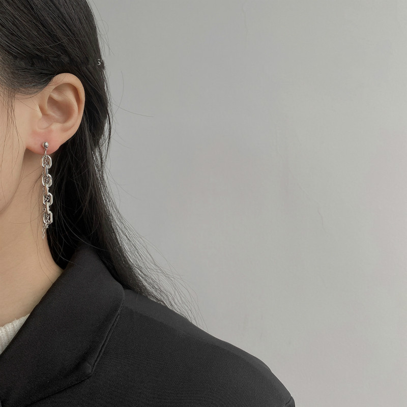 Khuyên Tai Chuỗi Không Đối Xứng  191013Khuyên Tai Dáng Dài Phong Cách Hàn Quốc Độc Đáo Thời Trang