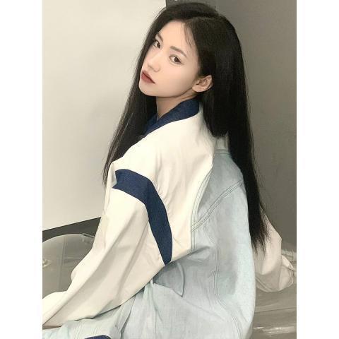 Áo Khoác Denim Dáng Rộng Thời Trang Vintage Cá Tính Cho Nữ