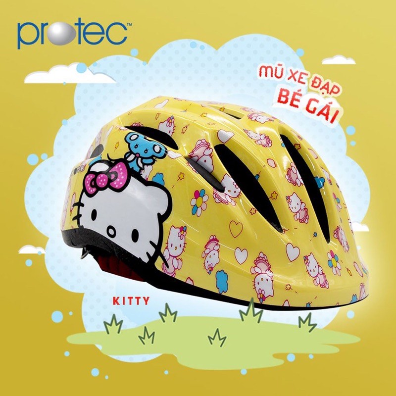 Nón bảo hiểm trẻ em Protec Mèo Kitty vàng