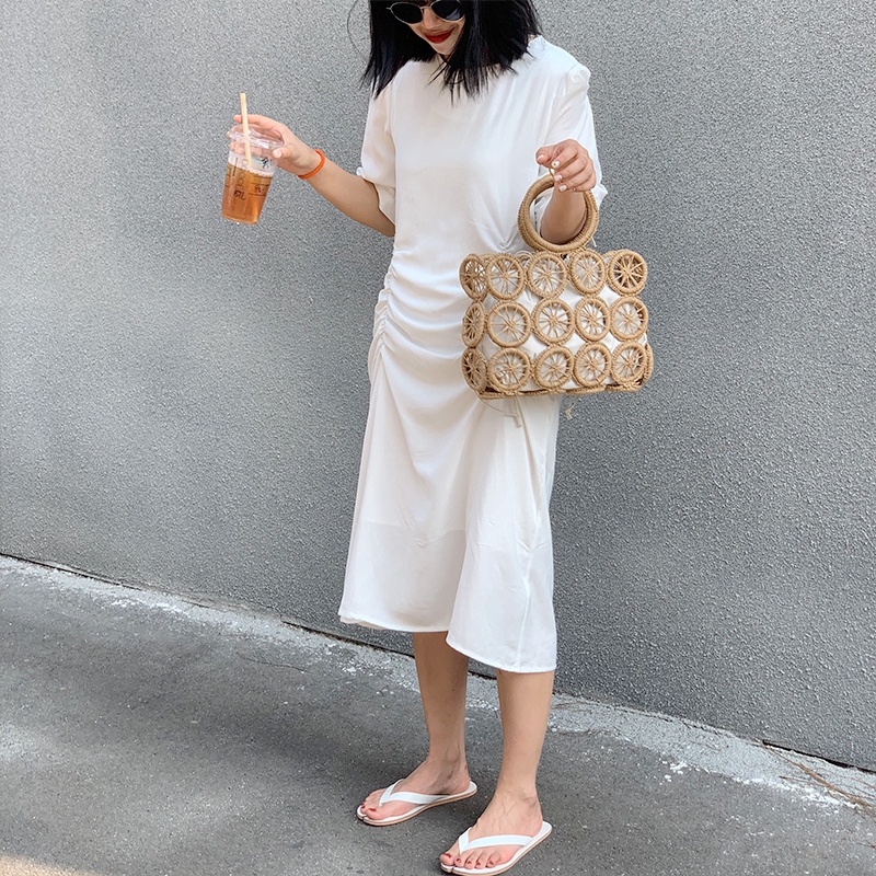 Labonia-Vòng Tròn Vuông Rỗng Rỗng Giấy Dây Dệt Túi