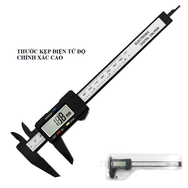 thước kẹp điện tử kèm hộp nhựa đựng - thước cặp điện tử độ bền cao 0-150mm