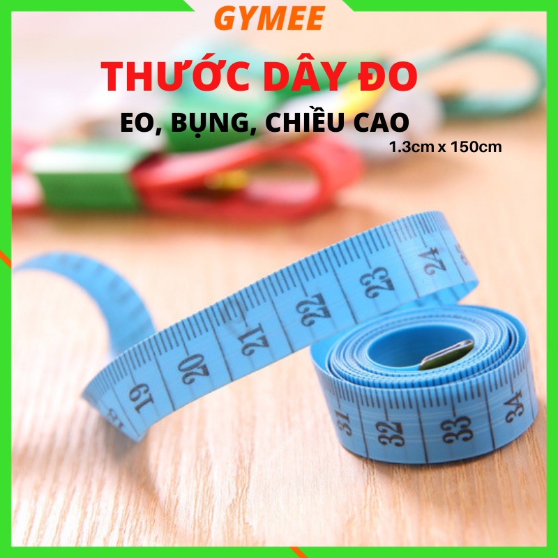 Thước Dây Đo Eo, Bụng, Chiều Cao, Thước Dây May Đo Quần Áo Dài 150cm Loại Có Đầu Sắt Nhiều Màu Bền Đẹp