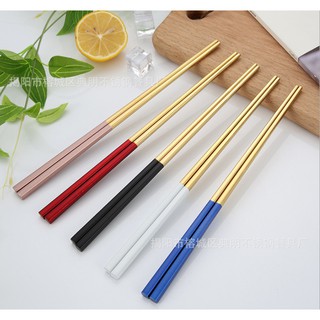 10 đôi đũa inox cao cấp khắc hoa văn