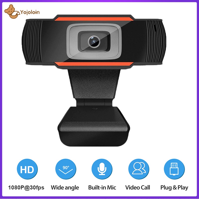 Webcam 30 độ 1080p HD USB có micro cho máy tính