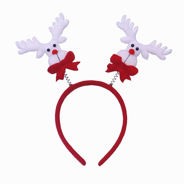 Băng đô cài tóc sừng tuần lộc Noel loại mỏng bằng vải nỉ