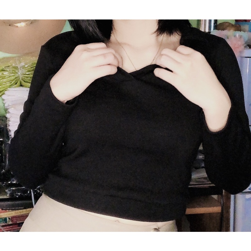(ẢNH THẬT)ÁO CROPTOP CỔ ÁO POLO, CHẤT VẢI THUN CO DÃN SIÊU DÀY DẶN | BigBuy360 - bigbuy360.vn