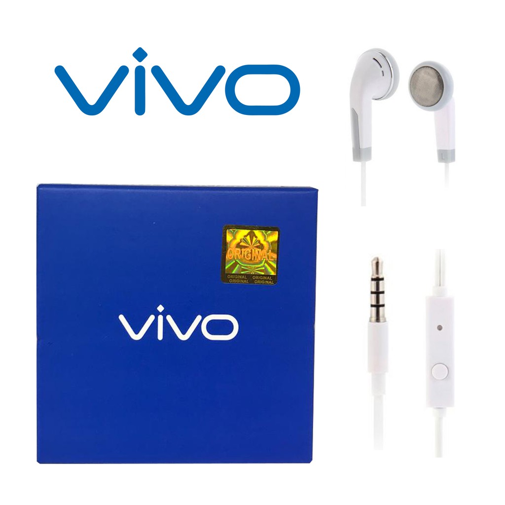 Tai Nghe Nhét Tai Vivo Mh126 Có Hộp Màu Xanh Dương Cho Vivo Y53 / V7 / V5 Plus / V5 / Y67