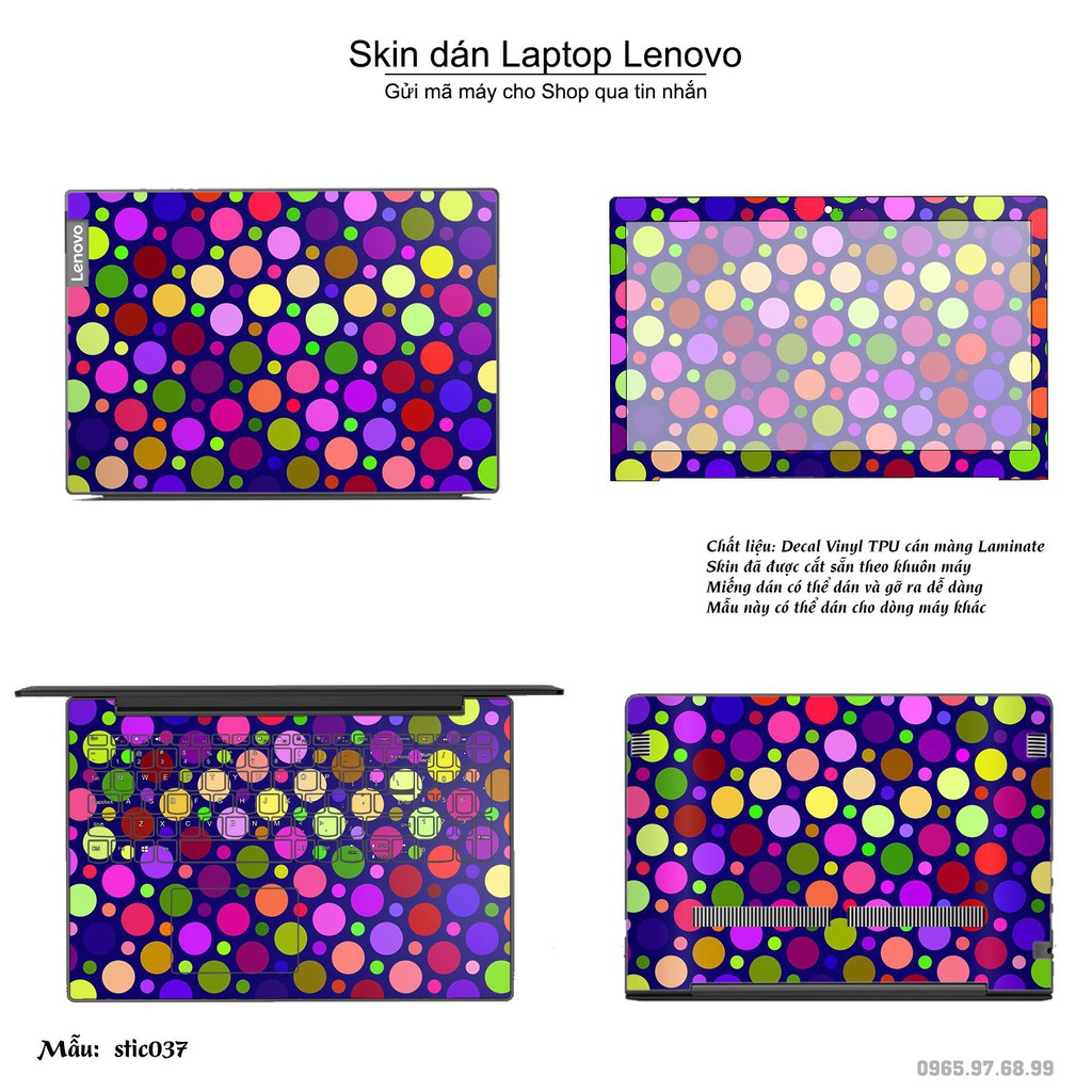 Skin dán Laptop Lenovo in hình Hoa văn sticker nhiều mẫu 7 (inbox mã máy cho Shop)