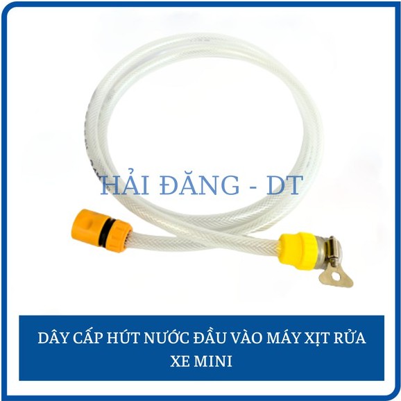 Dây cấp hút nước vào máy xit rửa xe áp lực cao ( gồm cút nối nhanh vào máy + cút siết bắt cố định vòi nước khóa)