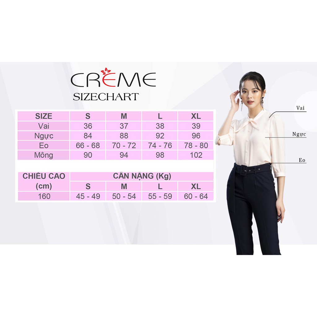 [Mã FASHIONMALLT4 giảm 15% đơn 150k] Áo sơ mi cổ thắt nơ xinh SM1033 CREME | BigBuy360 - bigbuy360.vn