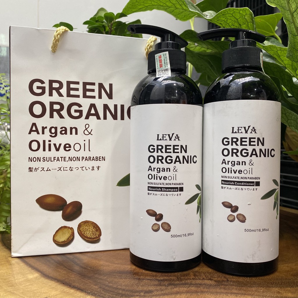 Hàng_Chính_hãng_100%Dầu gội xả siêu mượt phục hồi Green Organic (hương nước hoa) 500mlx2