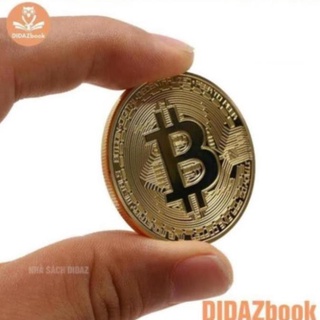 Giá sock lấy tương tác Đồng xu bitcoin mạ vàng 24k may mắn, quà lưu niệm, quà tặng + Hộp đựng