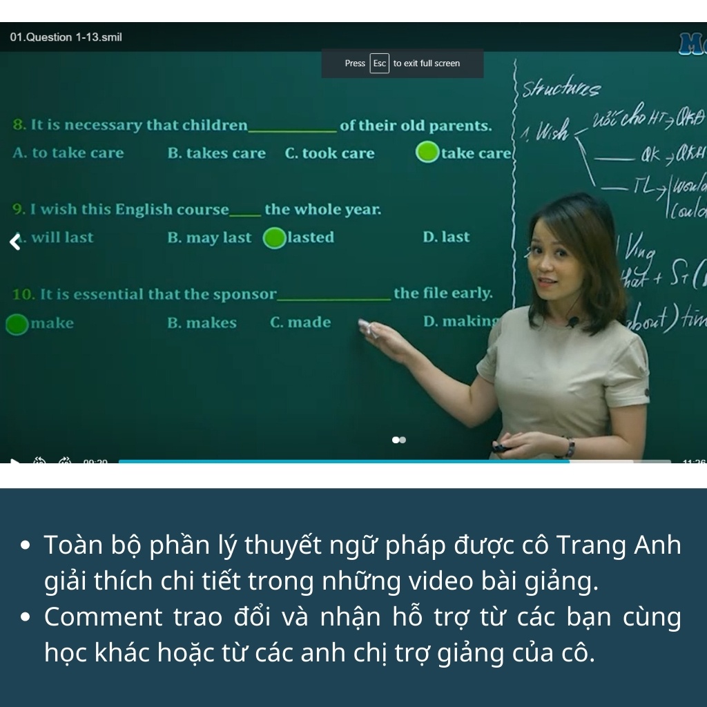 Combo sách giải thích ngữ pháp tiếng anh Mai Lan Hương và Tổng ôn ngữ pháp Tiếng Anh cô Trang Anh ( bản 2022) MoonBook