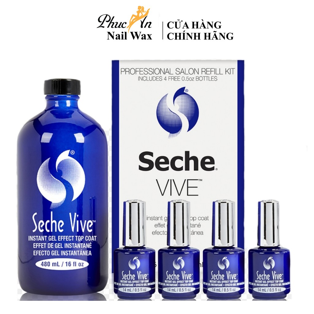 Siêu Bóng Seche Vive TopCoat FirstDry 69941 Dung Tích 480mL+4chai14mL #16oz+4chai0.5oz , Nhanh Khô Nhất Thế Giới