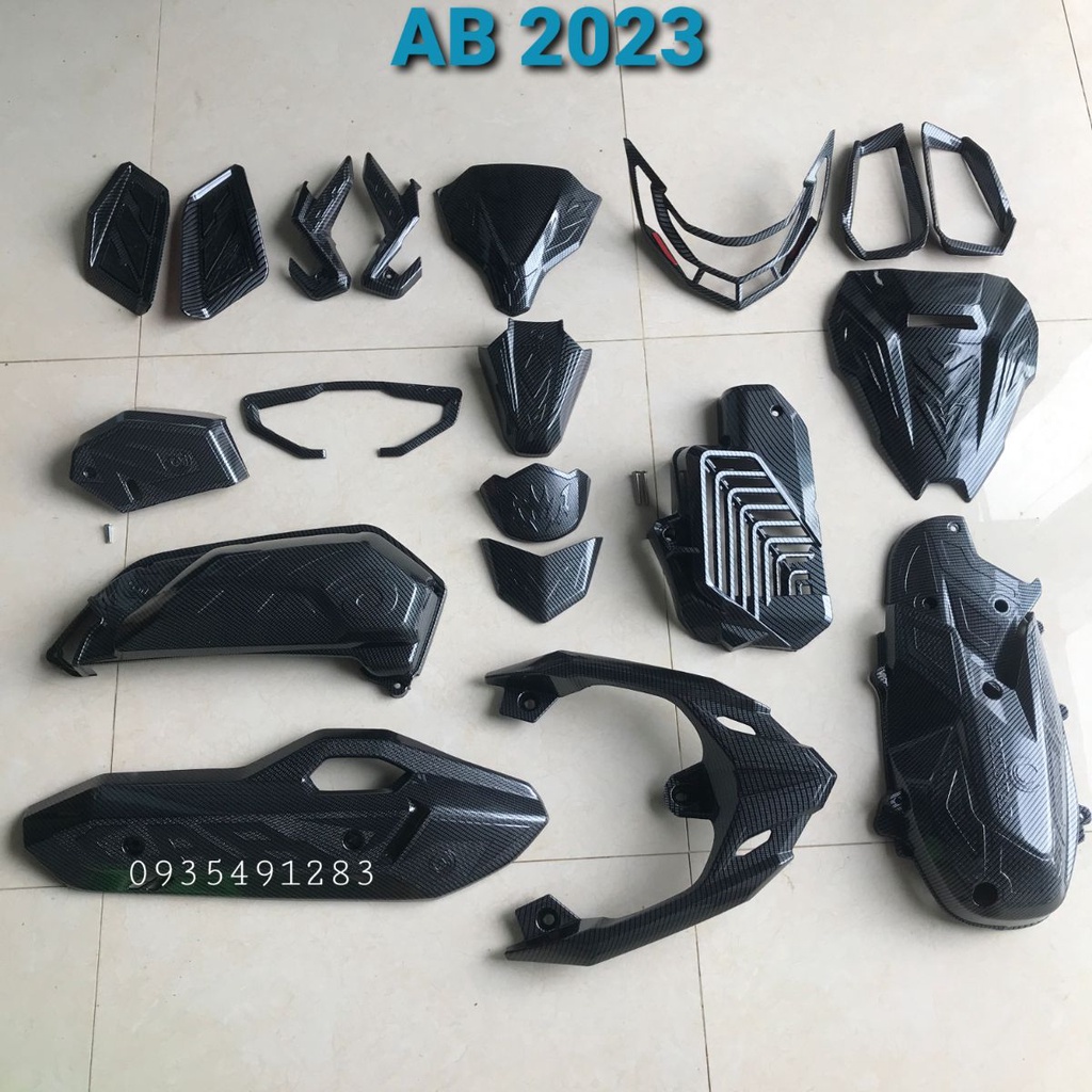 Ốp Cản sau Air Blade 2013-2023 Sơn Carbon,Mạ Crom, đồ chơi AB airblade 2013-2015, 2016-2019,2020-2023