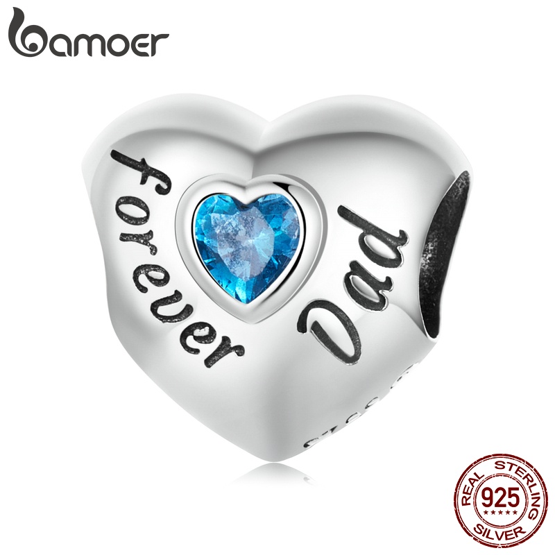 Hạt charm BAMOER Bạc 925 dùng làm vòng đeo tay tùy chọn màu sắc