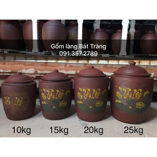 Hũ sành đựng gạo 20kg hàng Bát Tràng