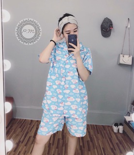 combo 2 bộ mặc nhà pizama kat hình