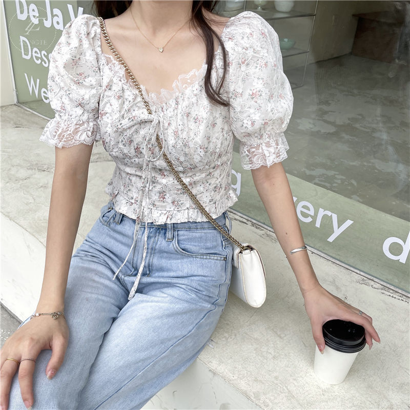 Áo Kiểu Thời Trang Tay Phồng Họa Tiết Bông Hoa Thanh Lịch 2021 | BigBuy360 - bigbuy360.vn