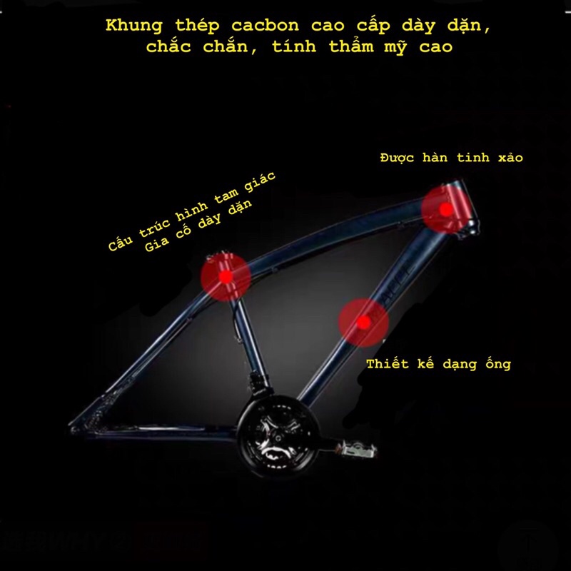 XE ĐẠP THỂ THAO MACCE chính hãng 24inch 26inch