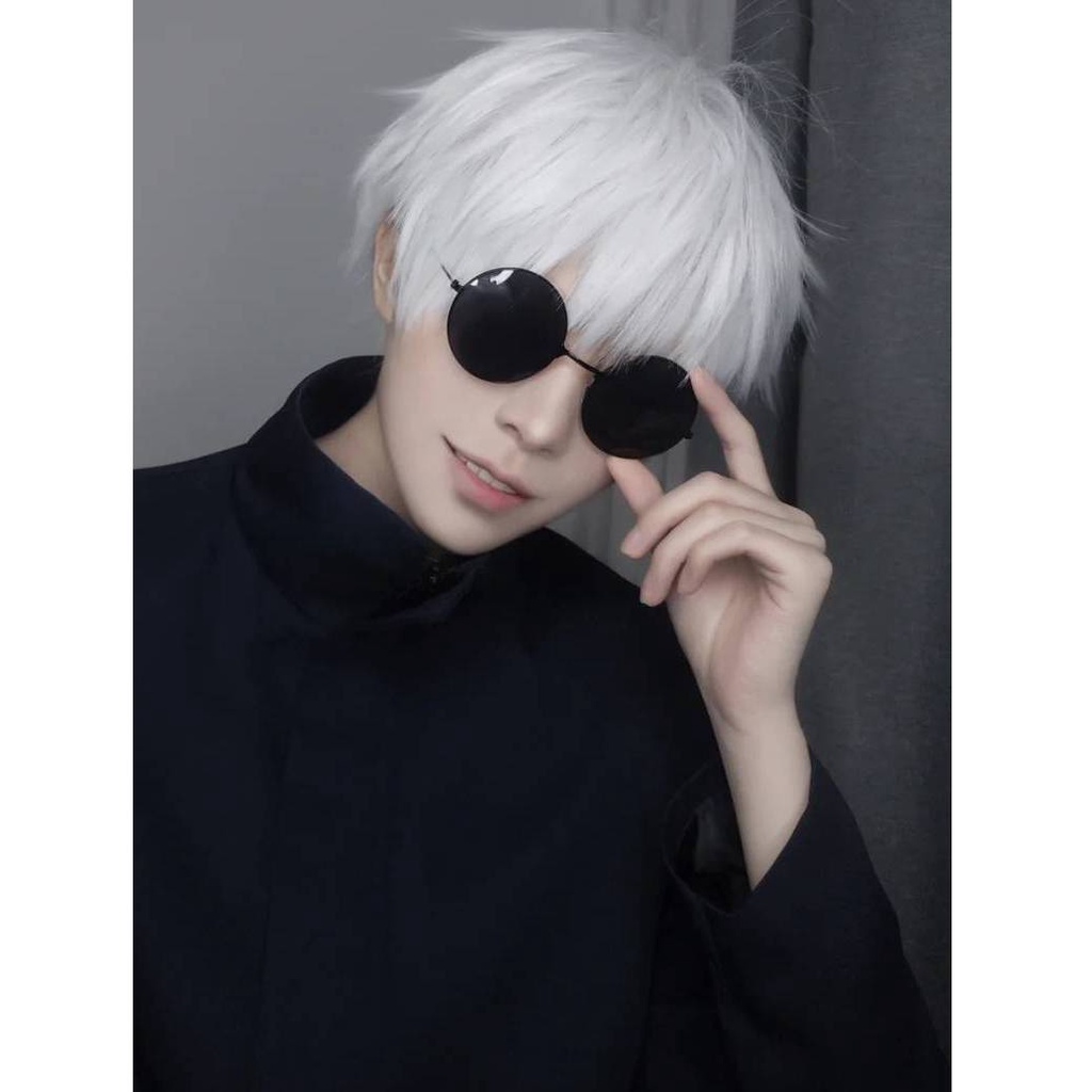 Kính mát gọng tròn phong cách nhân vật Gojo Satoru trong cosplay Jujutsu Kaisen