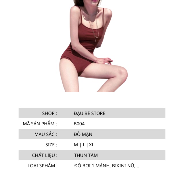 ĐỒ BƠI 1 MẢNH LIỀN THÂN HAI DÂY CHO NỮ - BIKINI SEXY BUỘC DÂY CHẤT LIỆU CAO CẤP ĐI BIỂN ĐI BƠI - DAUBE - B004