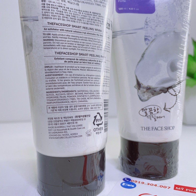 Tẩy tế bào chết mặt The Face Shop ngọc trai Hàn Quốc Smart Peeling White Jewel 120ml trắng da da chết Hà Beauty | BigBuy360 - bigbuy360.vn