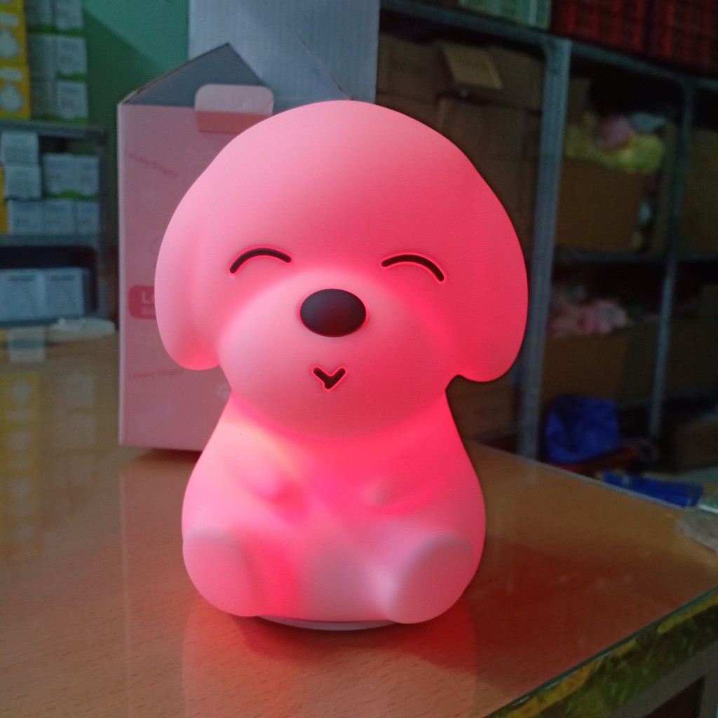 Đèn ngủ cảm ứng silicone Chó con Puppy - Quà tặng, trang trí nhà