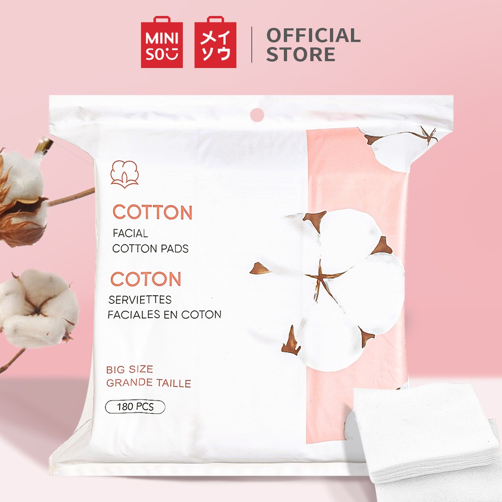 Bông tẩy trang Miniso cỡ lớn 180 miếng - Hàng chính hãng