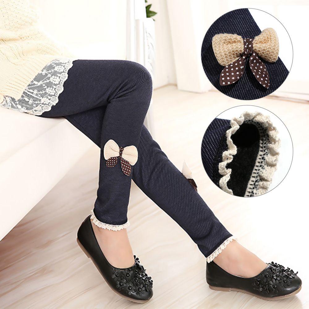 SUSANS Quần Legging Phối Lông Dày Thời Trang Thu Đông Chất Lượng Cao Cho Bé Gái