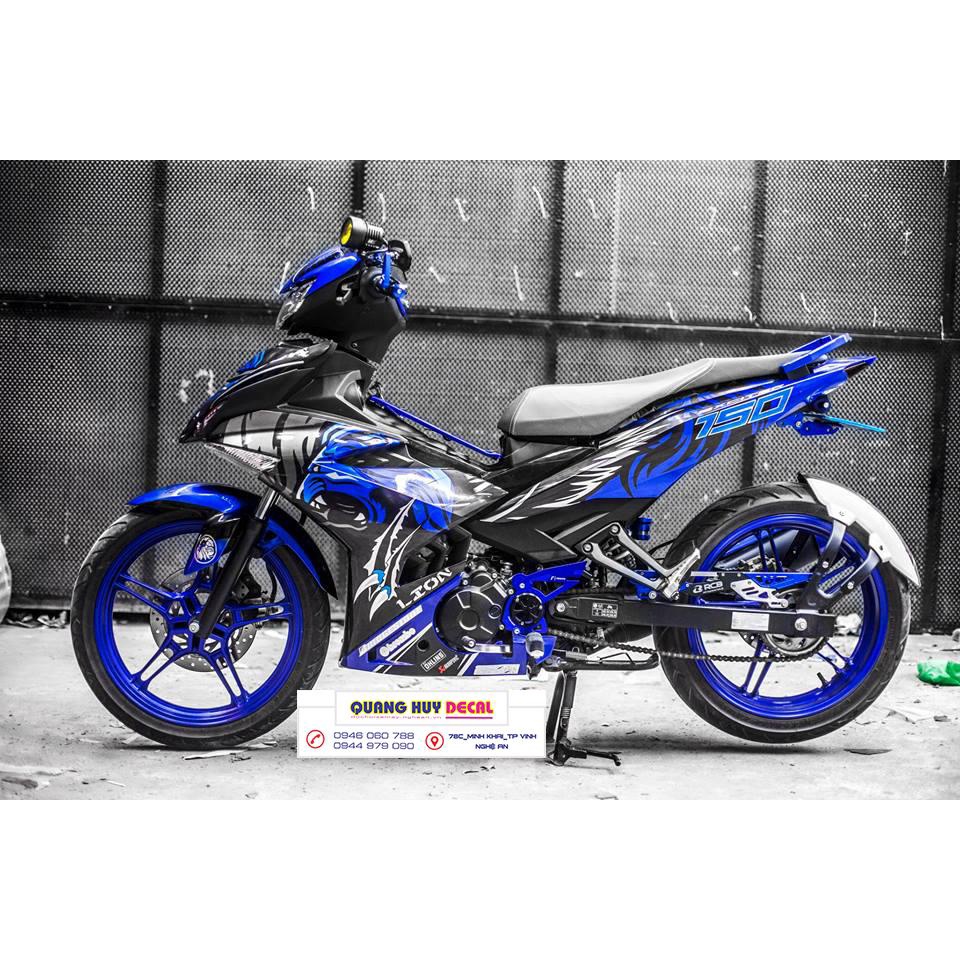 Tem trùm exciter 150 xanh đen tiger, tem exciter 150, team trùm exciter 150, tem xe exciter 150, tea