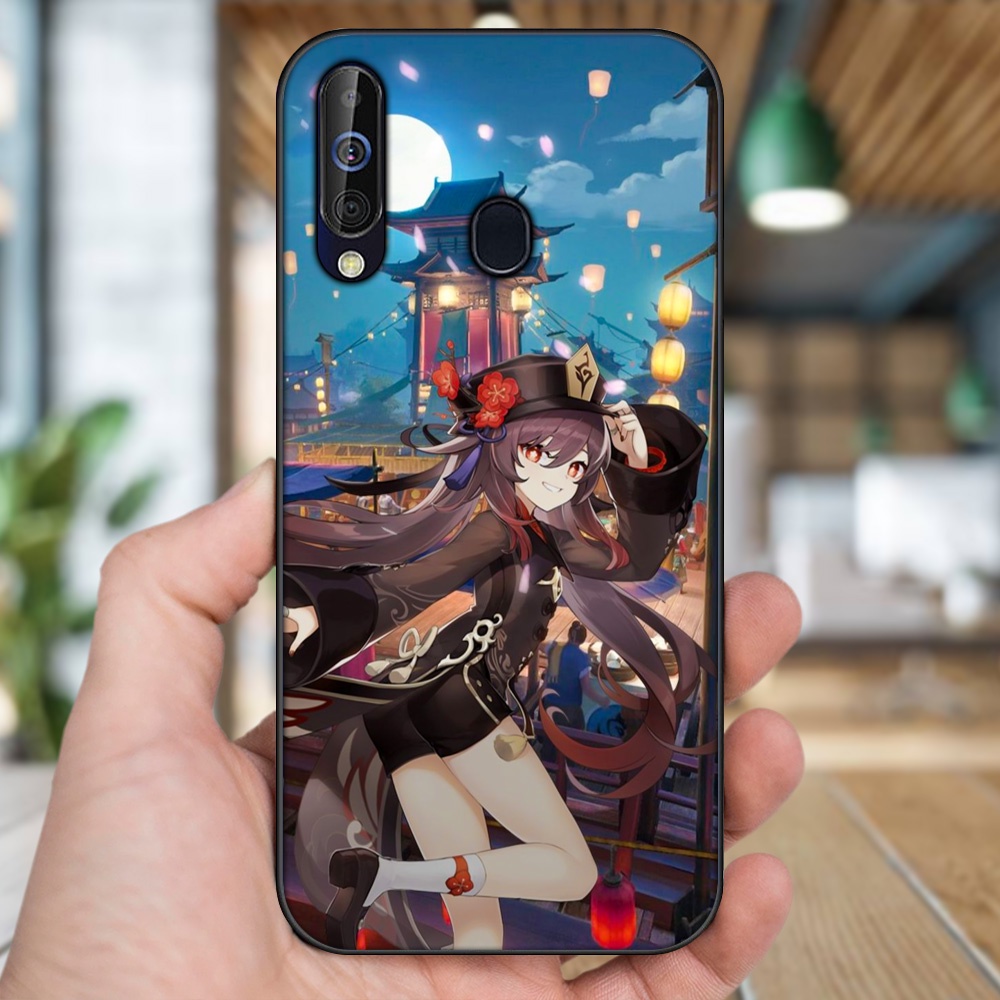 Ốp lưng Samsung A8s, A60, M30 viền đen in hình Hutao Genshin Impact