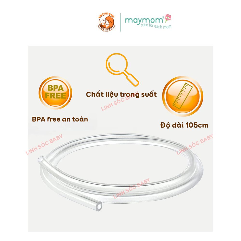 Dây Máy hút sữa Maymom tương thích máy hút sữa Spectra, Unimom, Avent Forte, dây hơi nối máy hút sữa, dài 105cm,