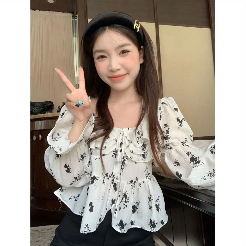 Áo Sơ Mi Tay Dài Phong Cách Pháp Ngọt Ngào Thời Trang Mùa Thu Cho Phụ Nữ Trung Niên