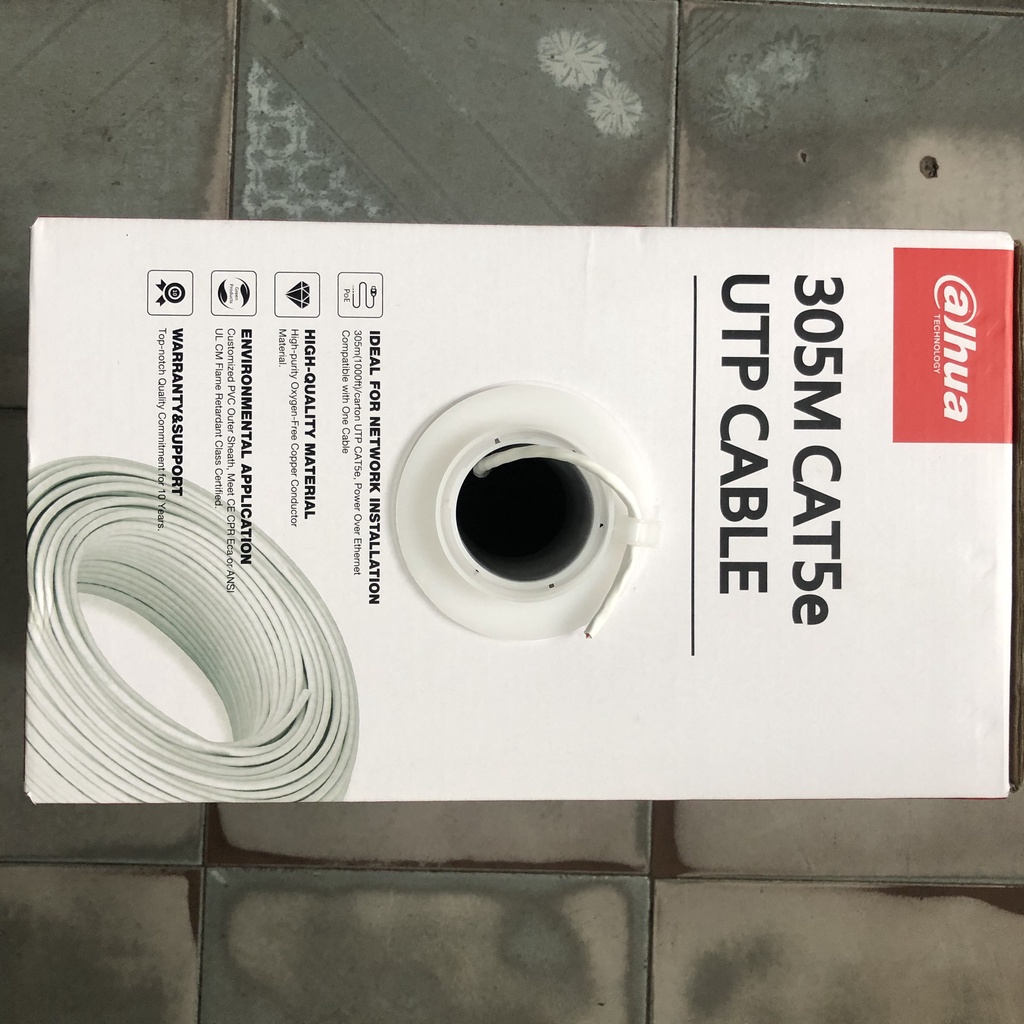 Dây cáp mạng Cat5e Dahua PFM920I-5 dùng cho hệ thống mạng LAN, Camera. Lõi đồng 100%