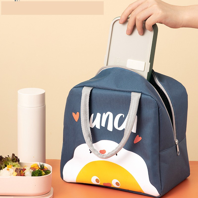 Túi đựng cơm giữ nhiệt, túi đựng thức ăn giữ nhiệt GÀ NÂU, TRỨNG XANH vải lỳ bền không phai mầu kích thước