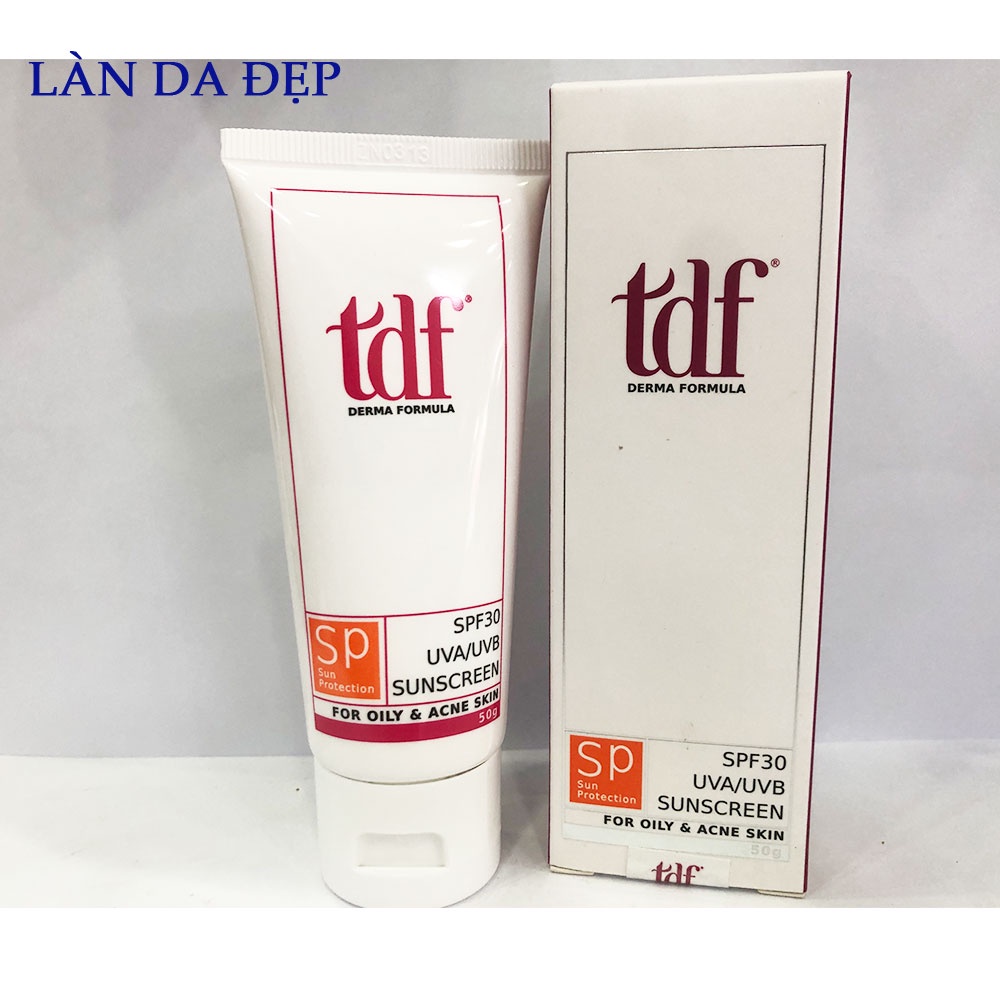 Kem chống nắng TDF Derma Formula SPF 30 chống nắng bảo vệ da dành cho da dầu mụn tuýp 50g