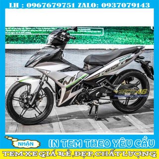 Tem rời ex 150 mx king dán xe bạc mặt nạ đen