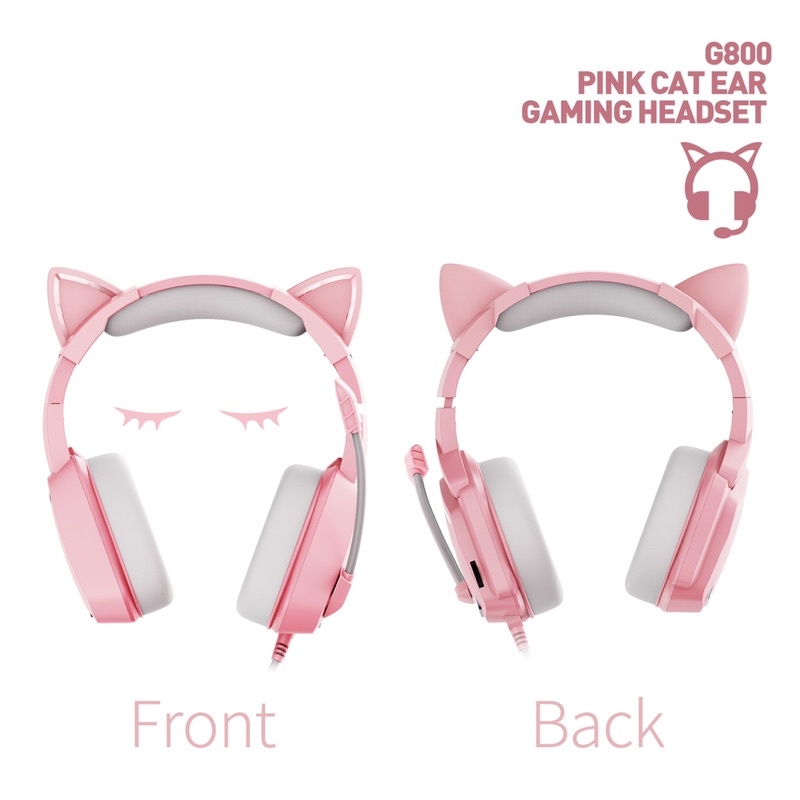 Tai nghe Gaming PLEXTONE trùm tai màu Hồng cực xinh, học online, nghe nhạc chơi game, tương thích mọi thiết bị
