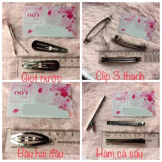 Phôi kẹp tóc sườn kẹp tóc mẫu kẹp mái bật giọt nước / oval bầu elip / cặp bấm tóc / clip paris 3 thanh / kẹp hàm cá sấu