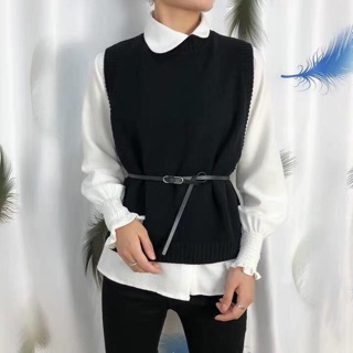 Combo váy và set gile somi trắng