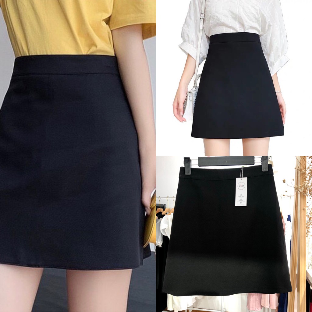 [GIẢM GIÁ SOCK] CHÂN VÁY ĐEN CHữ A BASIC