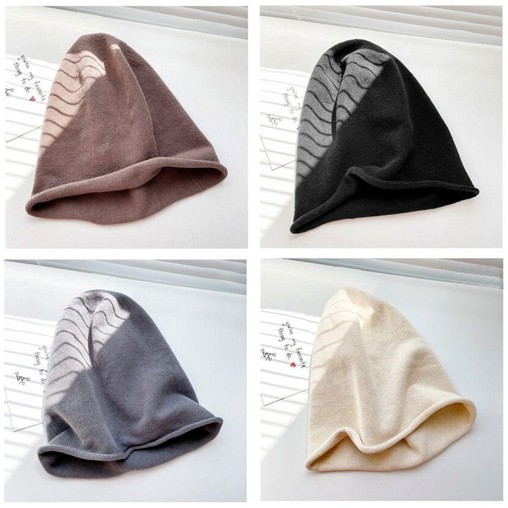 Mũ Beanie Dệt Kim Màu Trơn Dễ Thương 4 Màu Tùy Chọn Cho Nam Và Nữ