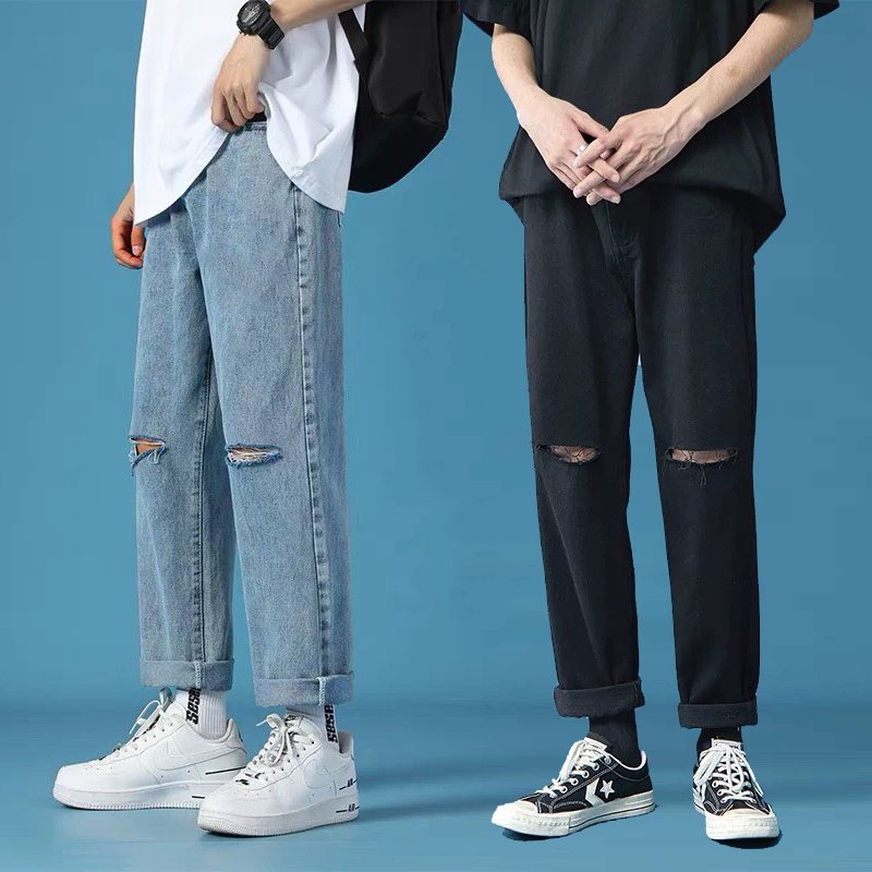 Quần jean nam cạp cao ống suông rộng HM1986, quần bò baggy nam phom xuông chất jeans mềm, dày dặn xu hướng 2023 J101