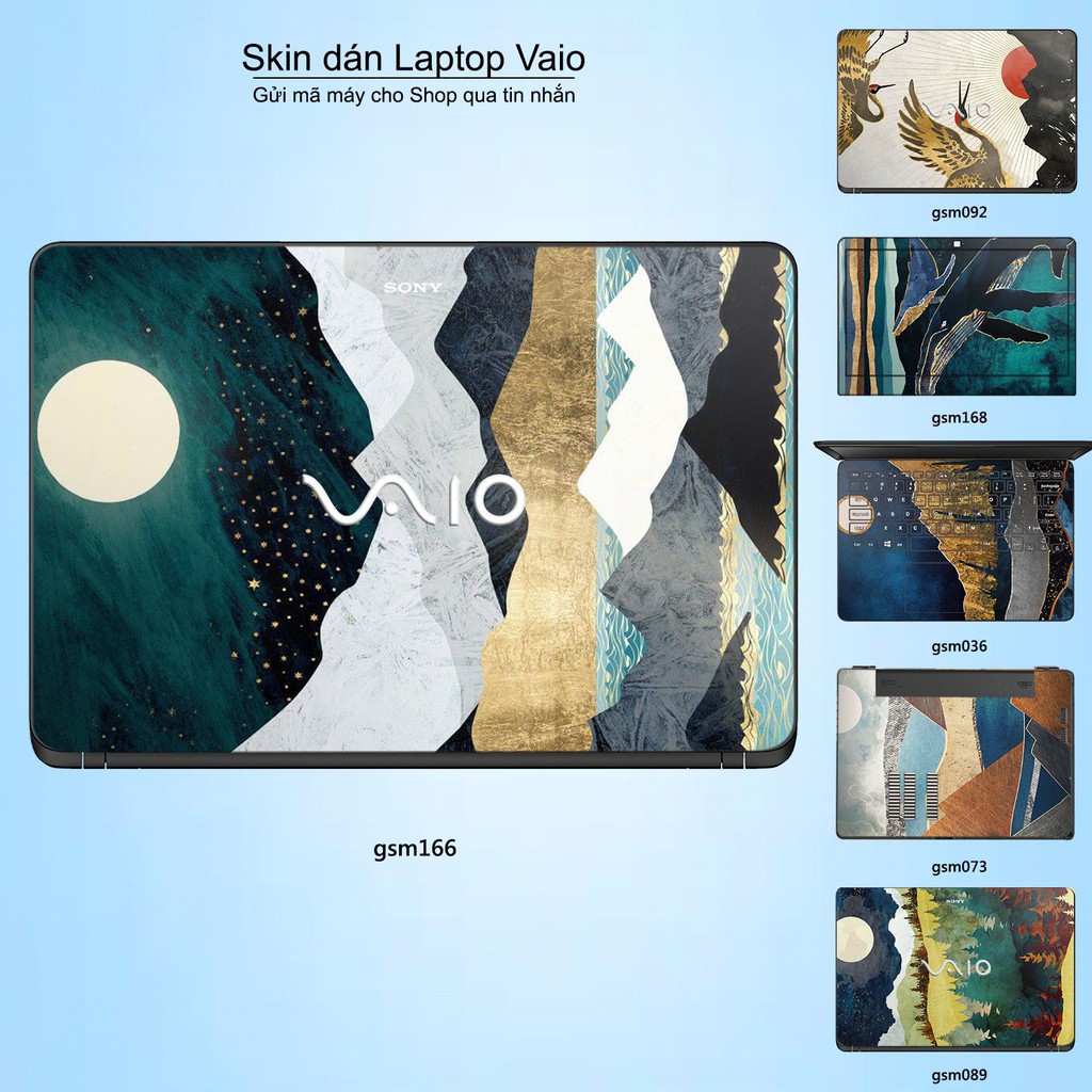 Skin dán Laptop Sony Vaio in hình giả sơn mài (inbox mã máy cho Shop)