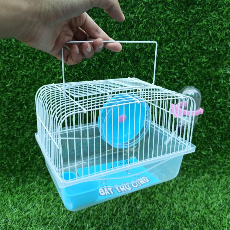 Lồng hamster mini đế trong và đế màu [Full Phụ Kiện]