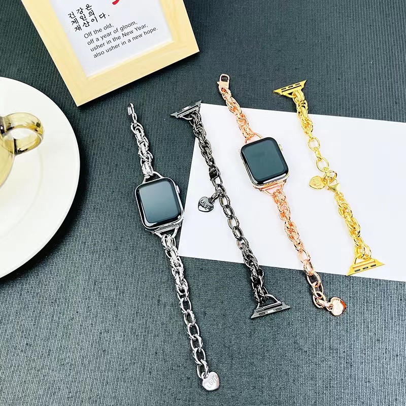 Dây Xích Kim Loại 49mm 45mm 44mm 42MM 41mm 40MM 38mm Thay Thế Cho iwatch series ultra 8 7 6 SE 5 4 3 2 t500 Pro d20
