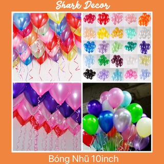 Sỉ Bóng Bay Nhũ Trang Trí Sinh Nhật - Thôi Nôi - Đầy Tháng - Trang Trí Phòng Cưới 10 inch 30cm ( túi 100 quả)