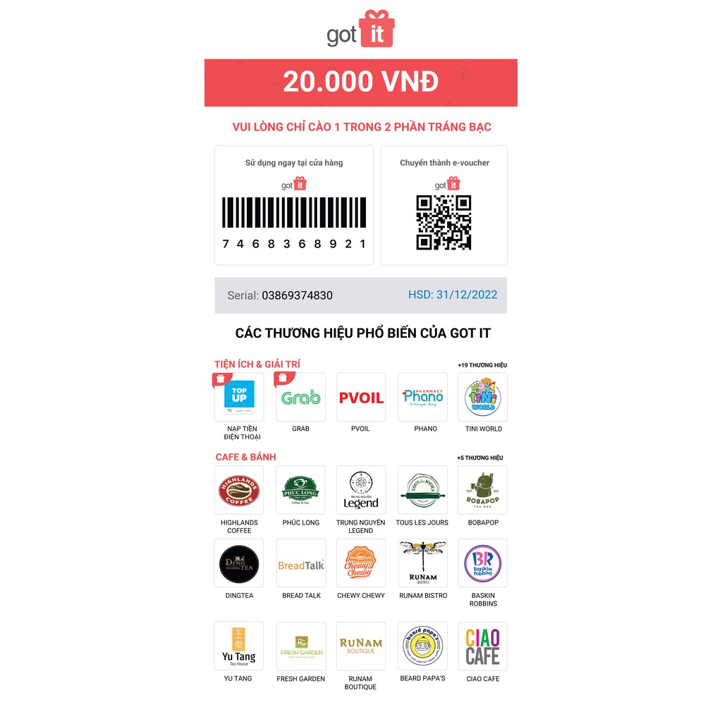 [FMCG Gift] Voucher Got it 20K